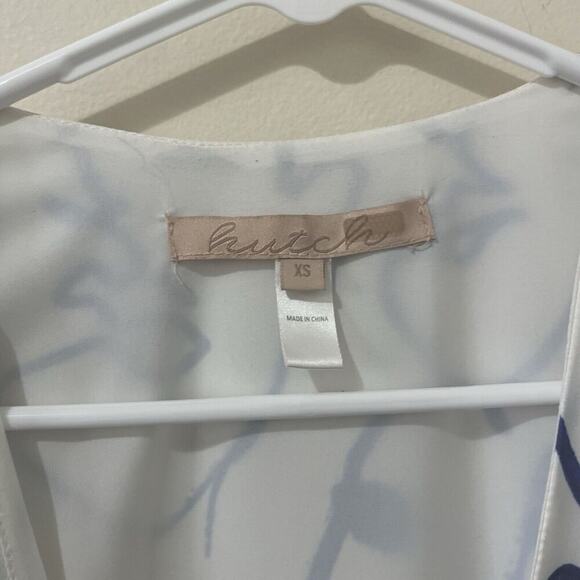 Hutch Printed Rosa Artsy Wrap Short Sleeve Tiered Midi Dress Faces White Size XS - Picture 8 of 11